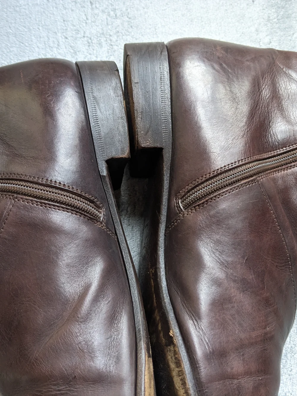 Prada Side Zip Boots Brown Leather Men US 9.5